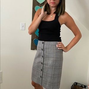 346 Brooks Brothers Wool Button-Front Skirt